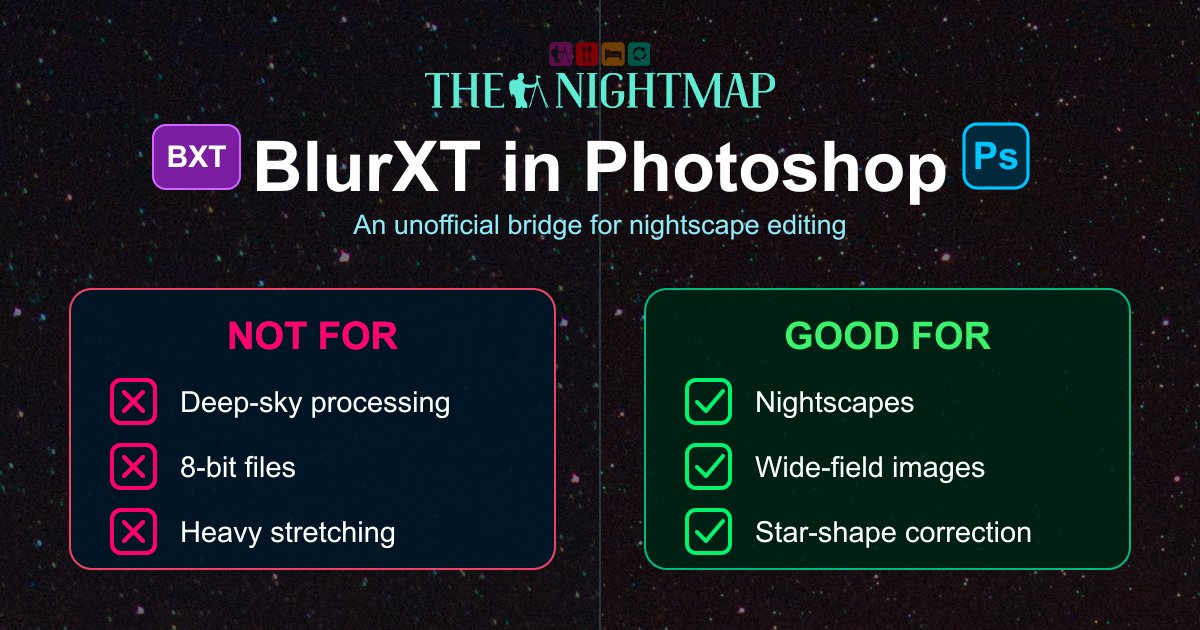 BlurXT in Photoshop for nightscapes and wide-field star correction